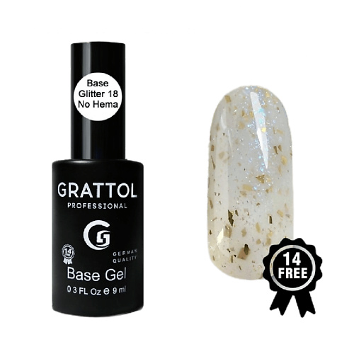 GRATTOL Каучуковая гель база поталь для ногтей runail professional каучуковая ная база beautytint shimmer
