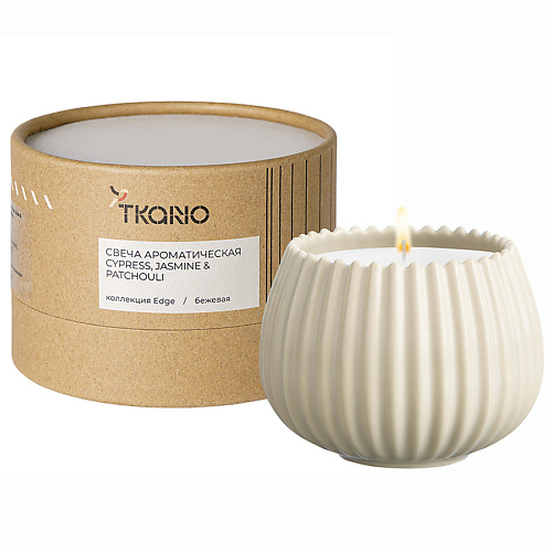 TKANO Свеча ароматическая Cypress, Jasmine & Patchouli 200 tkano свеча декоративная из коллекции edge 10 5 см 0 75