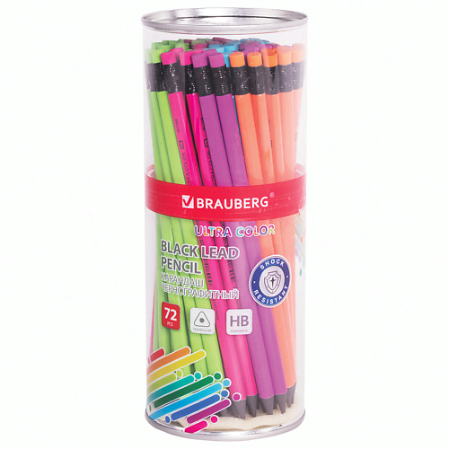 BRAUBERG Набор чернографитных карандашей с ластиком Ultra Color карандаш чернографитный erich krause с ластиком megapolis hb