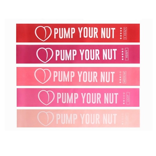 PUMP YOUR NUT Набор из 5 фитнес резинок для фитнеса pump your nut фитнес резинка тканевая средней нагрузки