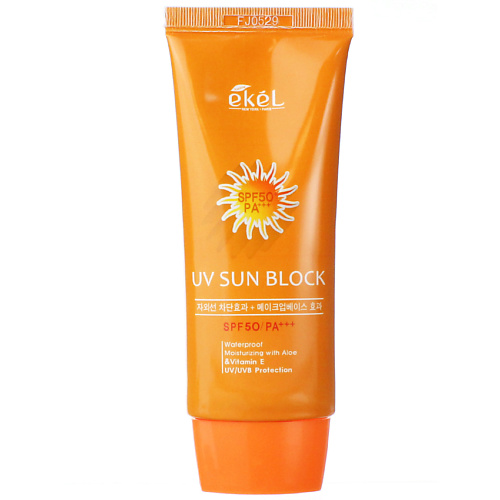 EKEL Крем солнцезащитный с Алоэ и витамином Е SPF50 PA+++ Sun Block Waterproof 70.0 пилинг гель для лица ekel acai berry 100 мл