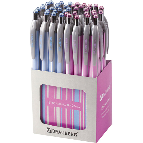 BRAUBERG Набор шариковых ручек Sakura, линия письма 0,3 мм 40 miobrush sakura 6 профессиональный набор кистей для макияжа