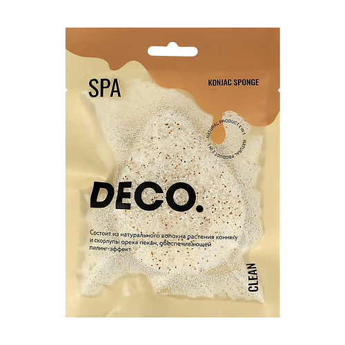 DECO. Спонж из конняку CLEAN 2 в 1 с пилинг эффектом deco спонж из конняку clean seashell