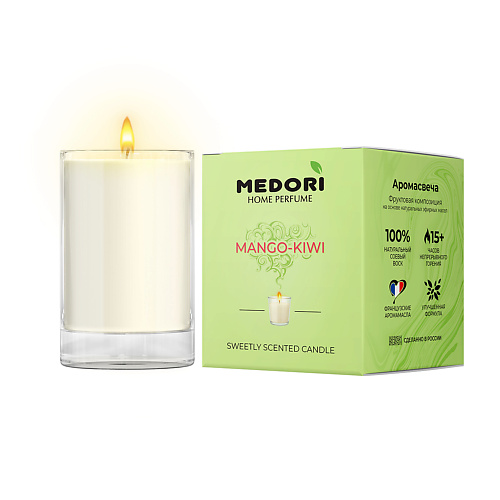 MEDORI Свеча ароматическая Mango & Kiwi 70 medori medori свеча ароматическая афродита 85 0
