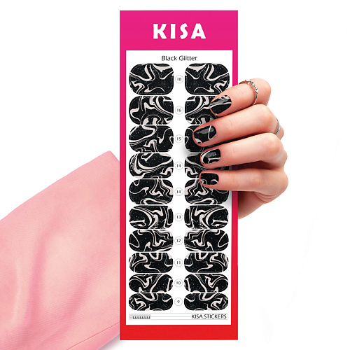 KISA.STICKERS Пленки для маникюра Black Glitter kisa stickers пленки для маникюра lime viper