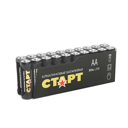 СТАРТ Батарейки алкалиновые LR6 (АА), пальчиковые 20 sonnen батарейки super alkaline аа lr6 15а пальчиковые 2