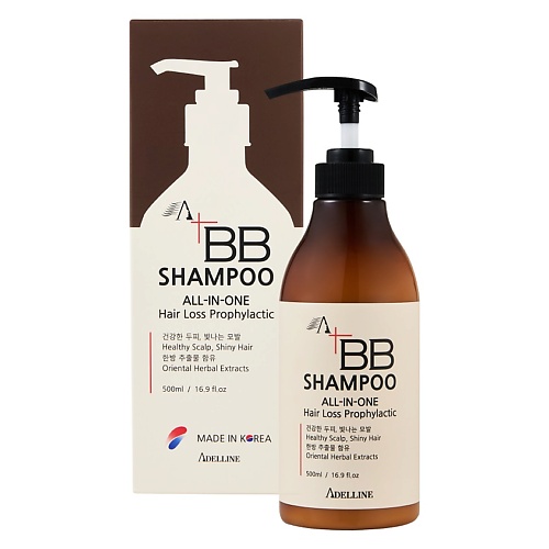 ADELLINE ВВ шампунь против выпадения волос с био биотином 500