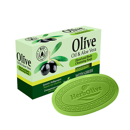 HERBOLIVE Оливковое мыло с алоэ-вера 85 herbolive оливковое мыло с экстрактом граната 85