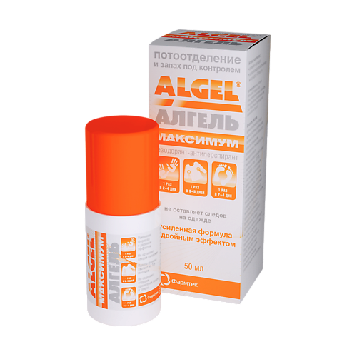 фото Algel дезодорант от избыточного потоотделения и неприятного запаха максимум 50