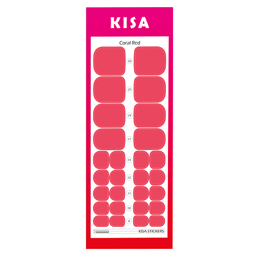 KISA.STICKERS Пленки для педикюра Coral Red kisa stickers пленки для педикюра tie dye hearts