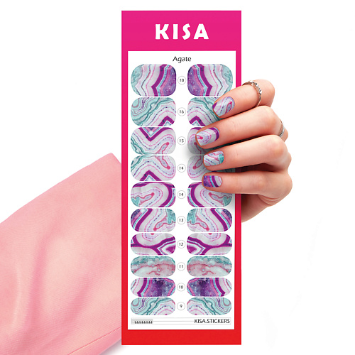 KISA.STICKERS Пленки для маникюра Agate kisa stickers пленки для педикюра на большой палец animalizm mono