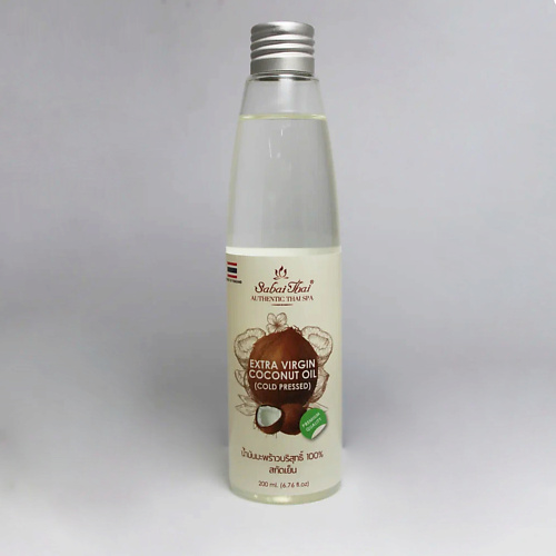 SABAI THAI AUTHENTIC THAI SPA Натуральное кокосовое масло холодного отжима 200 sabai thai authentic thai spa минеральный дезодорант без запаха 70