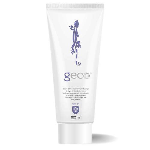 GECO Крем для защиты кожи лица и рук от воздействия пониженных температур и УФ излучения 100 крем солнцезащитный geco для лица и тела spf 30 1000 мл
