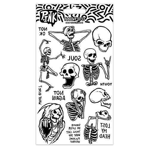 P.INK Наклейки-тату переводные Скелеты светящиеся наклейки тату переводные гарри поттер 110х200