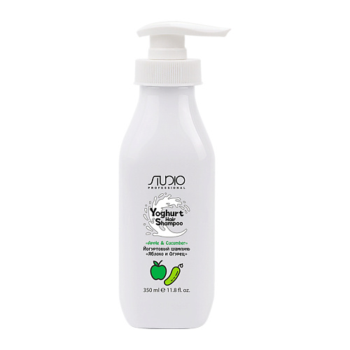 KAPOUS Йогуртовый шампунь для волос «Яблоко и Огурец» Studio Professional 350 порошок для осветления волос shot зеленое яблоко 500 г