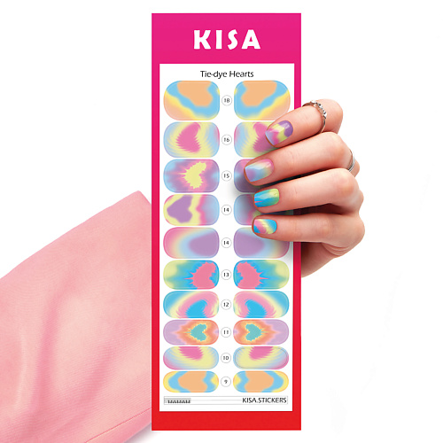 KISA.STICKERS Пленки для маникюра Tie Dye Hearts happy hearts 2 picture flashcards