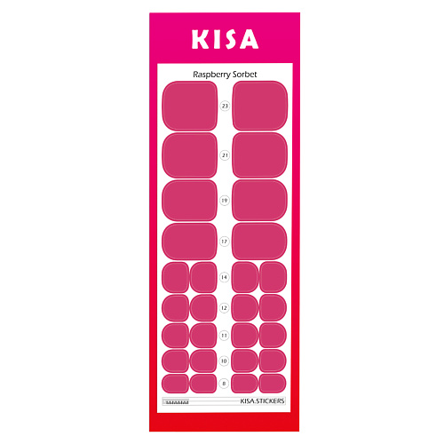 KISA.STICKERS Пленки для педикюра Rassberry Sorbet pink up средство по уходу за ногтями и кутикулой nail sorbet на водной основе с экстрактом киви 11 0