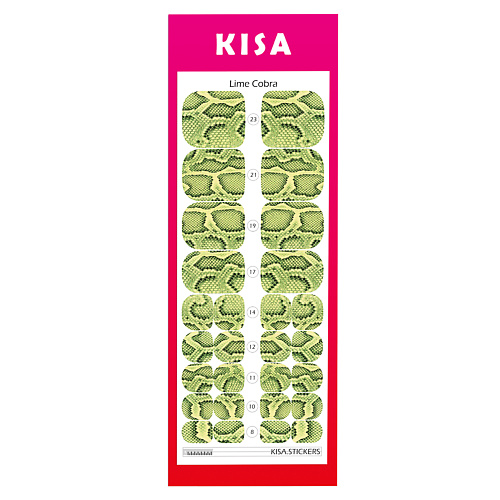 KISA.STICKERS Пленки для педикюра Lime Cobra виброхвост helios chubby golden lime 9 см 5 шт hs 4 048