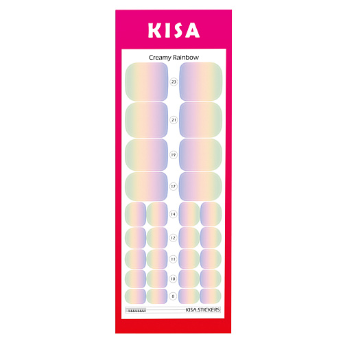 KISA.STICKERS Пленки для педикюра Creamy Rainbow kisa stickers пленки для маникюра creamy python