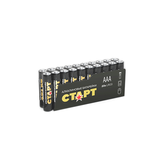 СТАРТ Батарейки алкалиновые LR03 (ААА), мизинчиковые 20 gp batteries батарейки аккумуляторные gp ааа hr03 nimh мизинчиковые 4