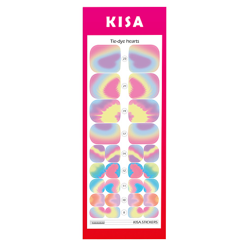 KISA.STICKERS Пленки для педикюра Tie Dye Hearts kisa stickers пленки для педикюра basil