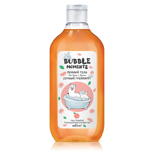 БЕЛИТА Пенный гель для душа и ванны Сочный грейпфрут Bubble Moments 300 achilov бомбочка для ванны сочный персик 150