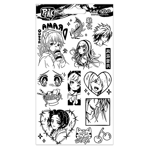 P.INK Наклейки-тату переводные Аниме личный дневник со стикерами девочка аниме