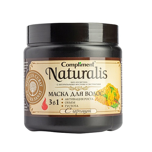 COMPLIMENT Маска Naturalis для волос 3в1 с горчицей 500 compliment маска naturalis для волос 3в1 с горчицей 500
