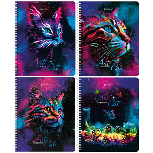 BRAUBERG Тетради Дэк А5 Neon Cats library cats whimsical cats on the book shelves jigsaw puzzle personalized personalized photo gift puzzle
