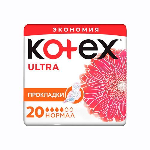 KOTEX Прокладки гигиенические Ультра Сетч Нормал Fast Absorb 20 kotex natural прокладки гигиенические супер 14