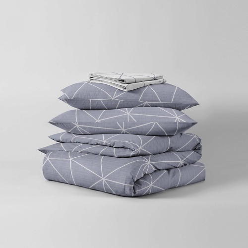 НОЧЬ НЕЖНА Комплект постельного белья Грань Серый 1.5-спальный 70х70 набор для творчества ковровая вышивка ночь