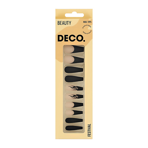 DECO. Набор накладных ногтей с клеевыми стикерами BEAUTY queen fair набор кистей для наращивания и дизайна ногтей