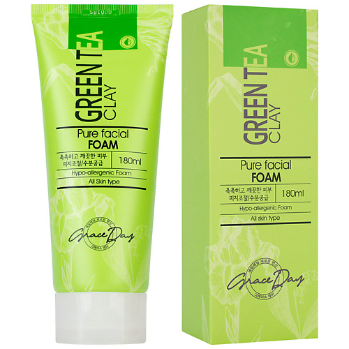 Пенка для снятия макияжа GRACE DAY Пенка для умывания с зеленой глиной пенка для умывания grace day green tea clay pure facial foam 180 мл