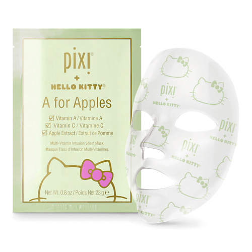 PIXI  Увлажняющая и разглаживающая тканевая маска  Hello Kitty A is for Apple 69.0 soda носки женские белые hello kitty cuteadventure