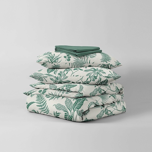 фото Ночь нежна комплект постельного белья зеленые джунгли 2-спальный евро 70х70