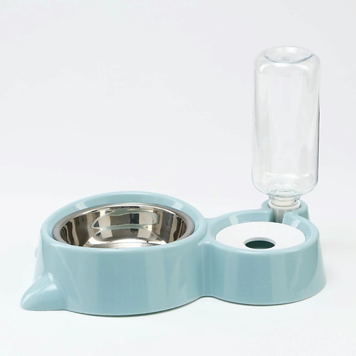 ПИЖОН Миска двойная с автопоилкой (съёмная бутылка) миска для животных зооник 1503 пластик 0 5 л двойная на ножках