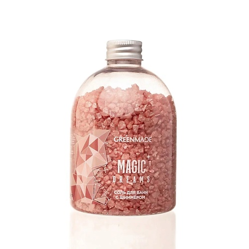 GREENMADE Соль для ванн с шиммером розовая Magic Dreams слива и  сакура 500.0 cosmic dust ароматическая соль для ванн с шиммером фруктовый микс 320
