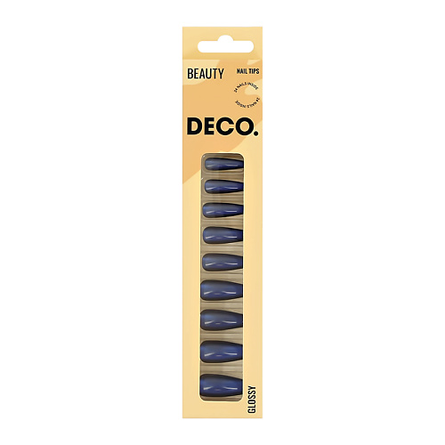 DECO. Набор накладных ногтей с клеевыми стикерами BEAUTY glossy deep blue личный дневник со стикерами девочка аниме