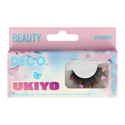 DECO. Накладные ресницы UKIYO с глиттером (сердечки) 1 накладные ресницы deco ukiyo с глиттером бабочки