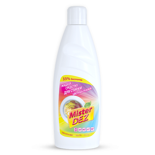 MISTER DEZ Eco-Cleaning  Жидкое средство для стирки цветного белья 1000 средство для борьбы с водорослями маркопул кемиклс альгитинн м04 жидкое средство бутылка 1 л