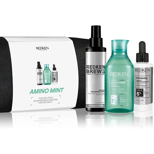 REDKEN Набор Amino Mint для жирных волос, склонных к выпадению derma e шампунь для волос стимулирующий рост thickening shampoo
