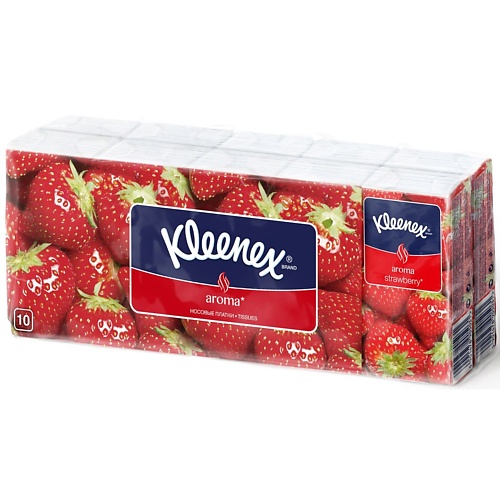 KLEENEX ВЕЛТИ Платочки бумажные ароматизированные Клубника 10