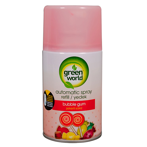 GREEN WORLD Освежитель воздуха (сменный баллон) Bubble gum 250 green world освежитель воздуха сменный баллон strawberry