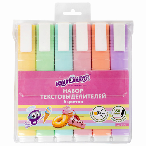 ЮНЛАНДИЯ Набор текстовыделителей COLORSTAR PASTEL