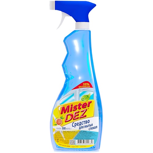 MISTER DEZ Eco-Cleaning Средство для мытья стекол с ароматом грейпфрута 500 средство для мытья стекол mr muscle профессионал запасной блок 500 мл