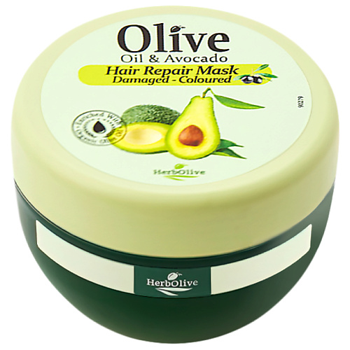 HERBOLIVE Маска для волос с маслом оливы и авокадо 250 ультраувлажняющая альгинатная anti age маска с маслом оливы и экстрактом оливковых листьев olive hydration