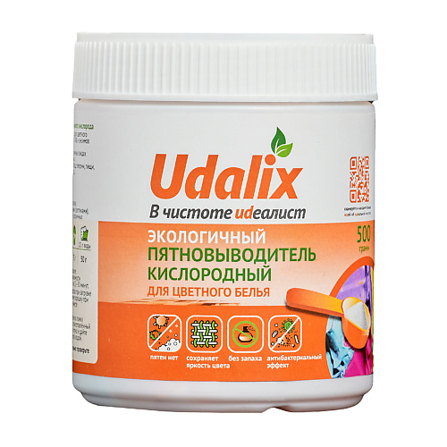 UDALIX Универсальный пятновыводитель для цветных тканей 500 astonish oxy active fabric активный пятновыводитель для тканей 750 0