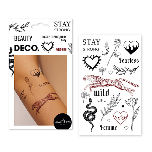 DECO. Набор переводных мини-тату by Miami tattoos (Wild Life) deco беруши для сна со шнурком
