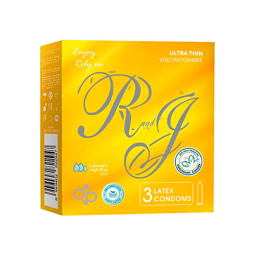 R AND J Презервативы Ультратонкие 3 аптека презервативы дюрекс durex двойной экстаз n12