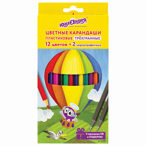 ЮНЛАНДИЯ Карандаши цветные Воздушный шар юнландия клеёнка настольная для занятий творчеством воздушный шар 1 0